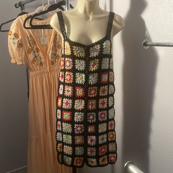 BNWT Chasing Unicorns Superstition Crochet Mini Dress XS 🌈🦄 - Picture 8 of 8